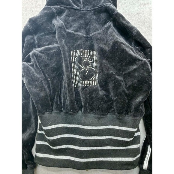 Miroa Women Black JAcket Zip Up Size Medium Algodon Cotton Squirrel Jewels - Picture 6 of 13